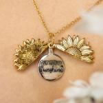 Gold Plated Sunflower Necklace - 10