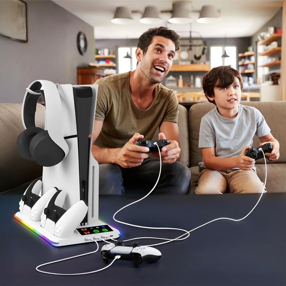 قاعدة تبريد و شحن بإضاءة RGB لجهاز PS5 - 13