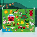 لوحة تعليمية من اللباد للأطفال بنمط حيوانات المزرعة - 13
