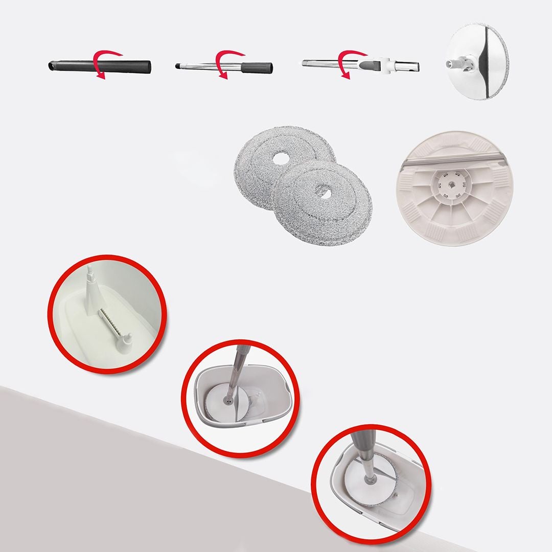 ممسحة تنظيف الأرضيات مع دلو - 8