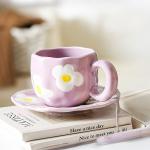 فنجان مع صحن مزين بالياسمين - 2
