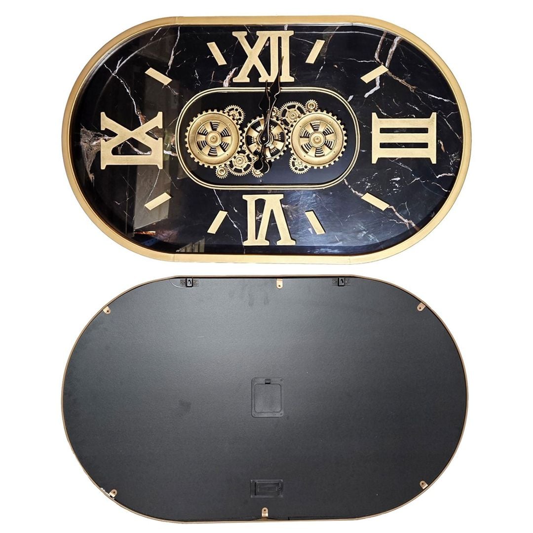 طاولة وسط بيضاوية بتصميم ساعات التروس الكلاسيكية - 8