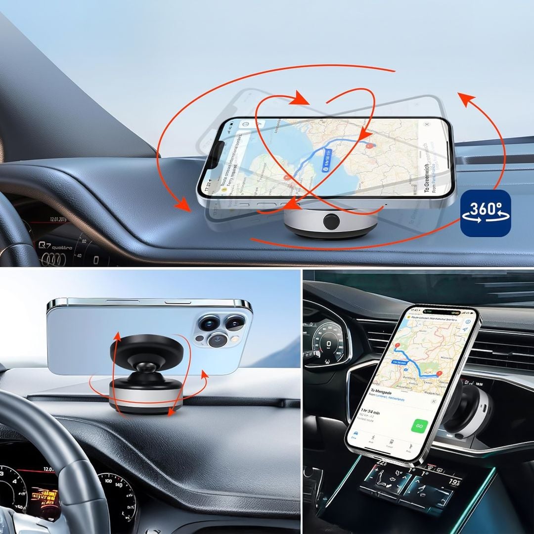 حامل موبايل مغناطيسي مع قاعدة دوارة - 3
