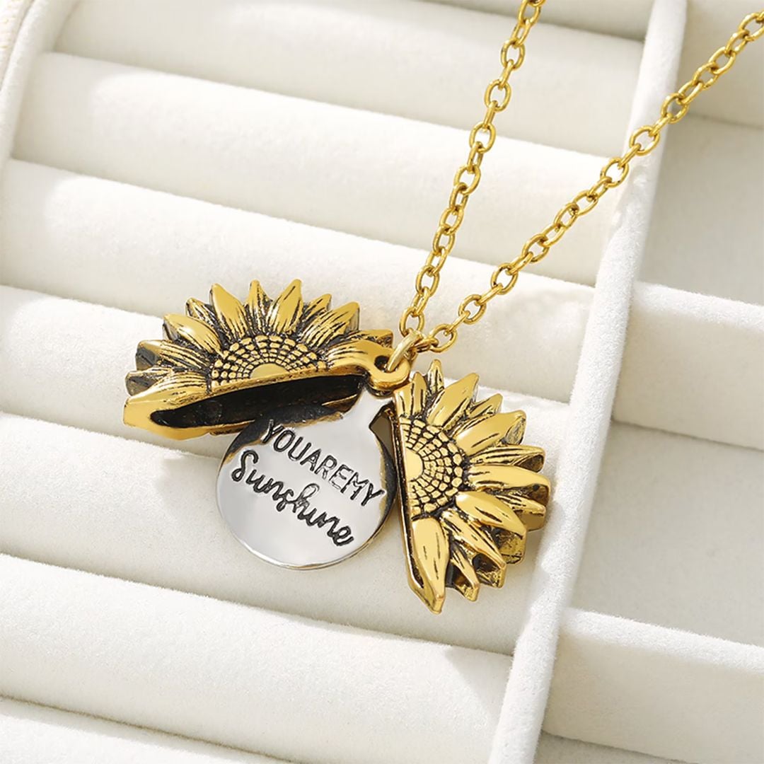 Gold Plated Sunflower Necklace - 6