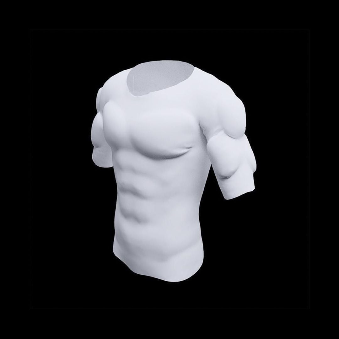 بلوزة بعضلات وهمية للرجال نصف كم - 7