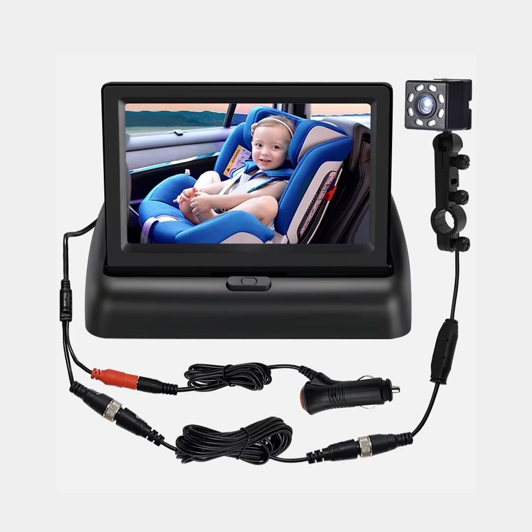 شاشة وكاميرا لمراقبة الأطفال في السيارة - 5