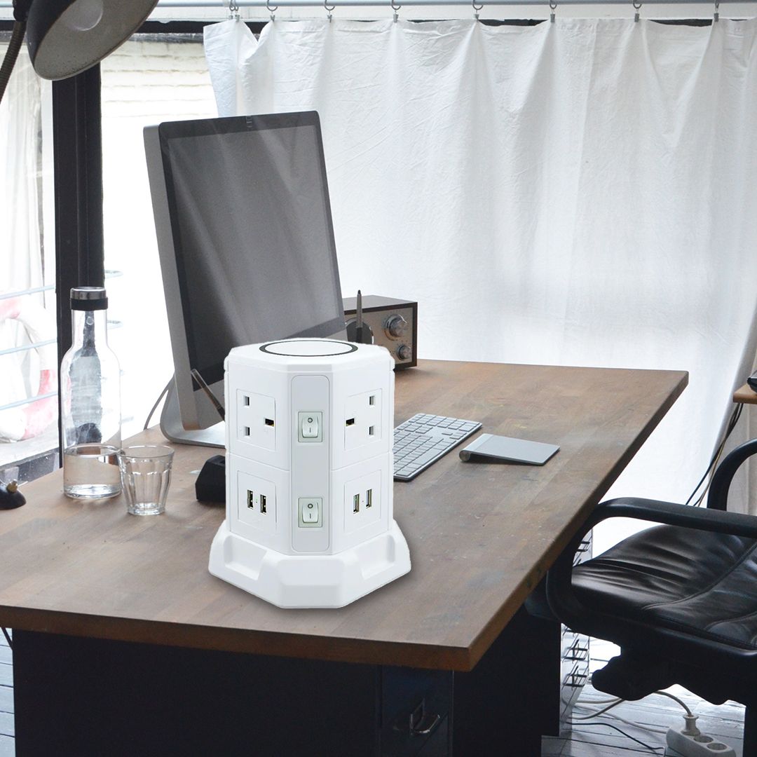 Multiple Power Socket with Wireless Charging A
