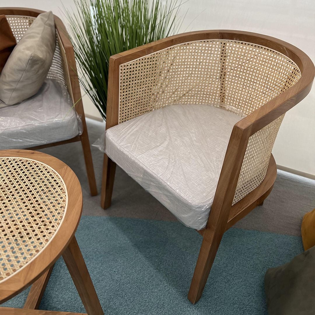 Side Table With Two Rattan Chairs product thumbnail 7