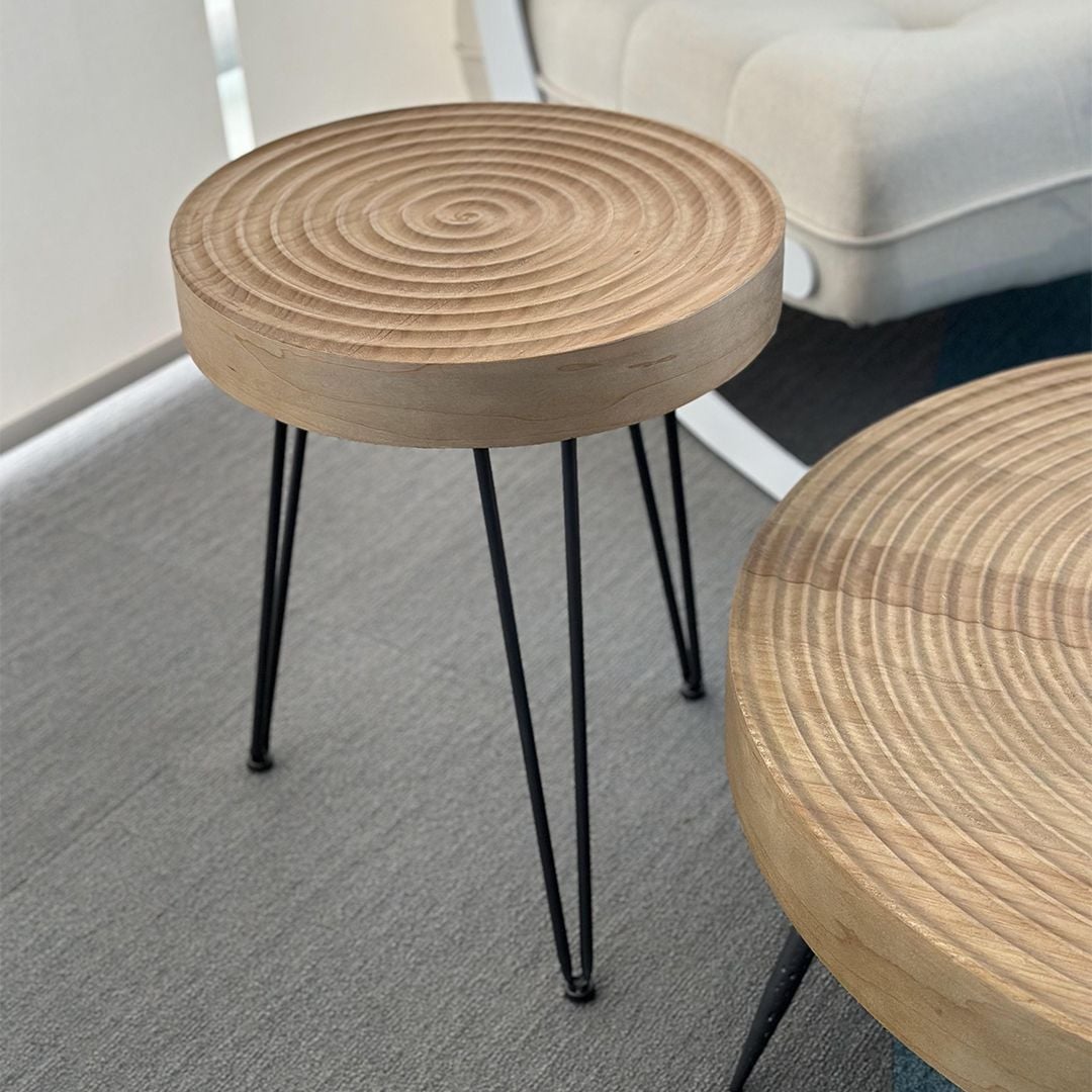 Round Coffee Table Set with Rustic Design product thumbnail 5