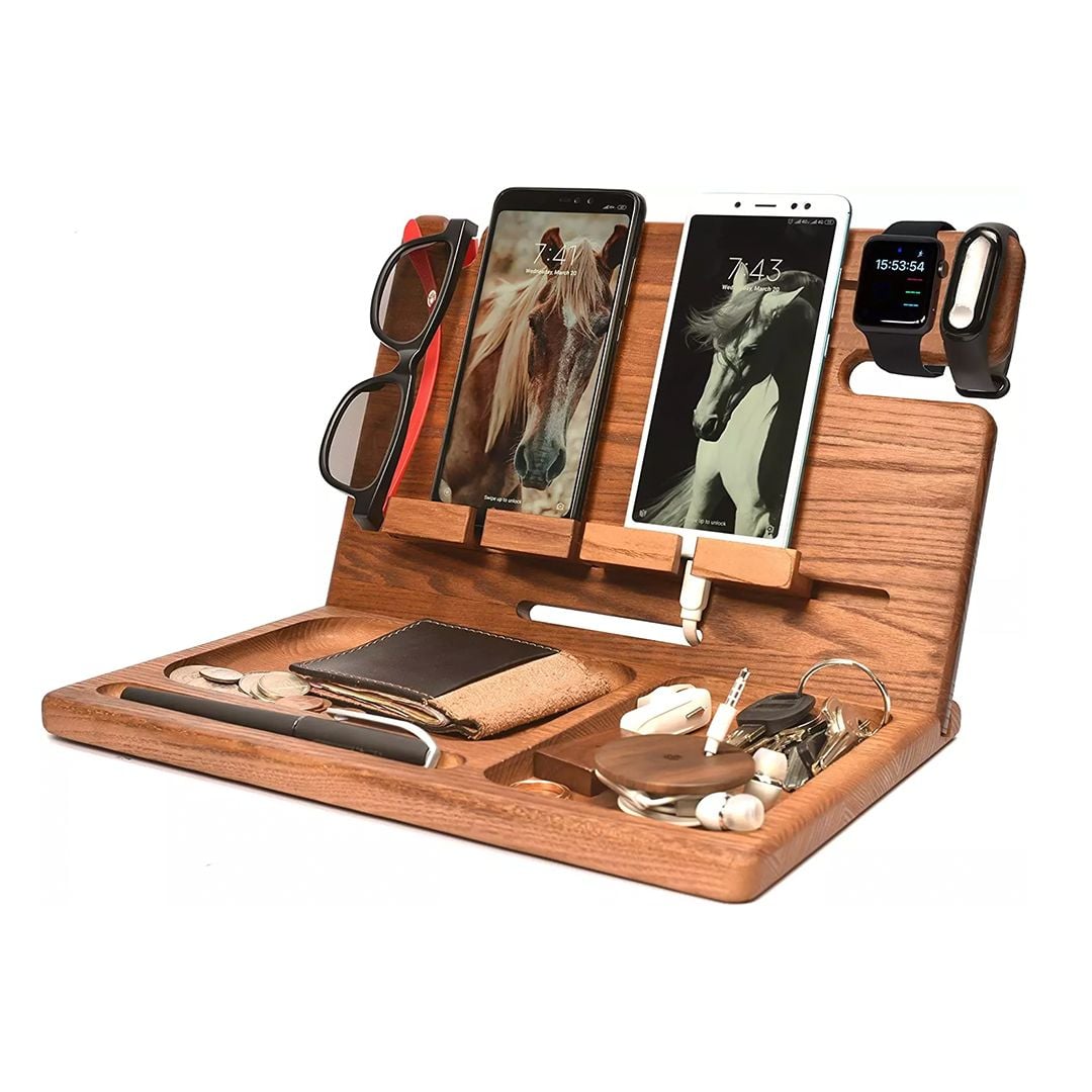 Wooden Organizer With Holder For Phone & Watch product thumbnail 6