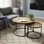 طاولات وسط متداخلة من الخشب و البامبو - 3