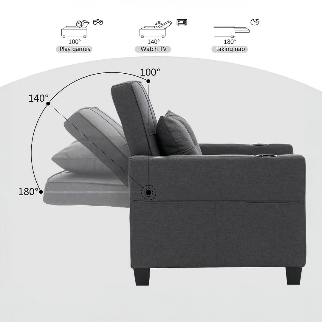 أريكة و سرير بتصميم عصري مع حاملات للأكواب - 8