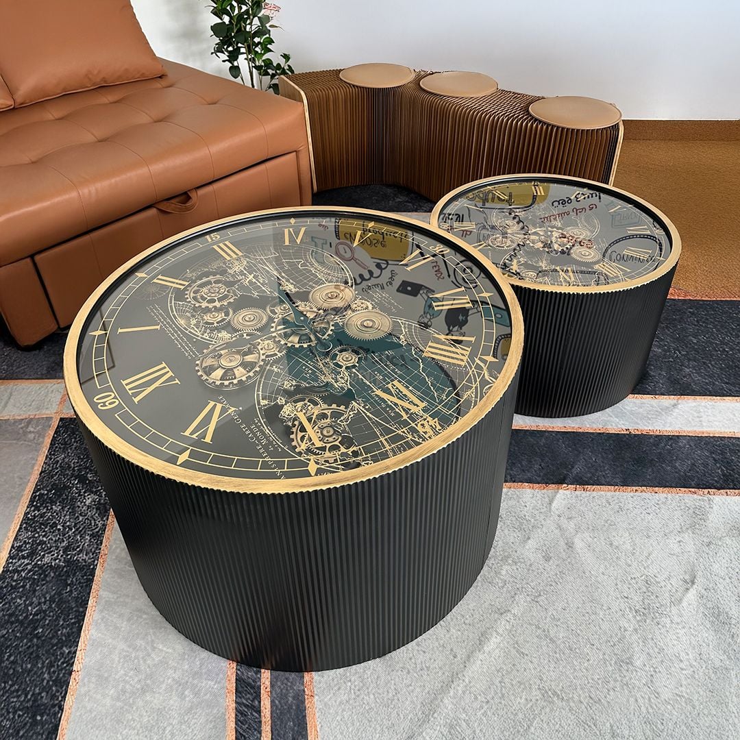 طقم طاولات بتصميم تروس ساعة فني فاخر - 18