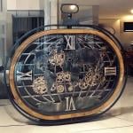 ساعة حائط تروس معدنية بتصميم خريطة العالم - 8