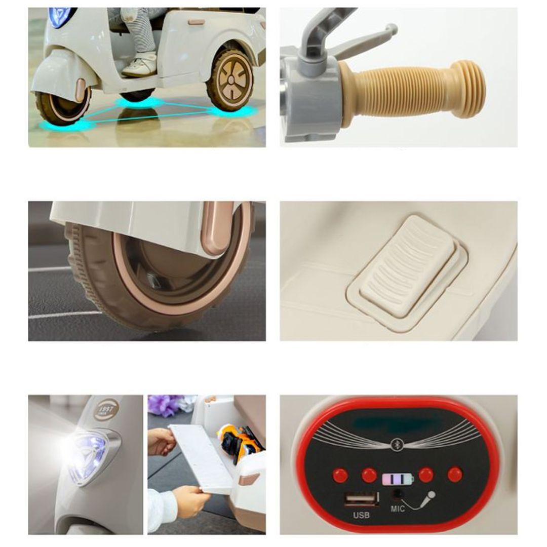 دراجة فيسبا كهربائية للاطفال بمقعد خلفي - 8