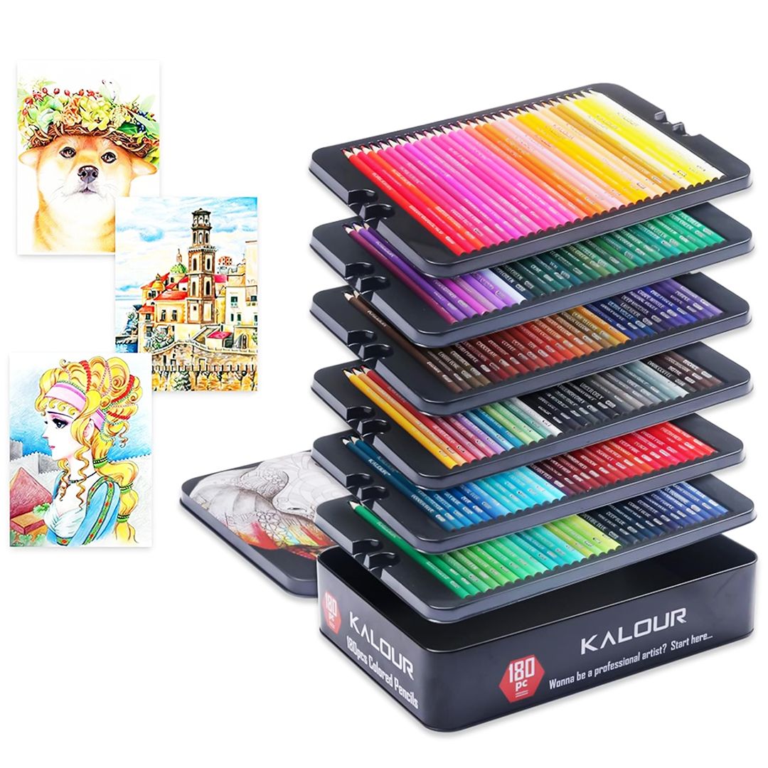 مجموعة أقلام التلوين الخشبية - 180 قلم - 9