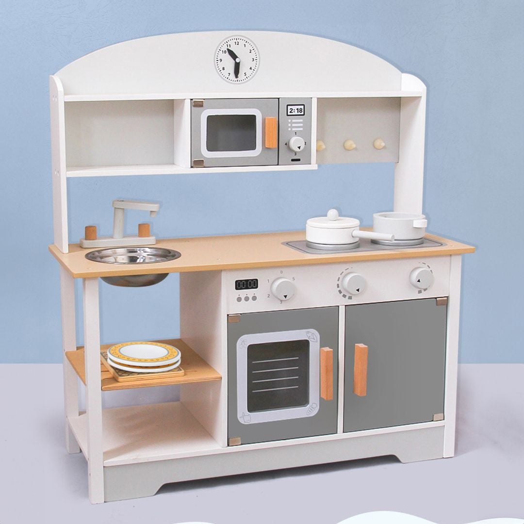 Wooden Children's Kitchen with Cooking Utensils product thumbnail 5