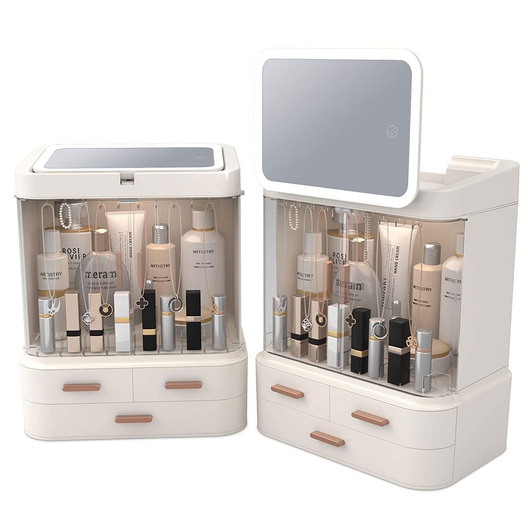 Makeup organizer with lighted mirror product thumbnail 10