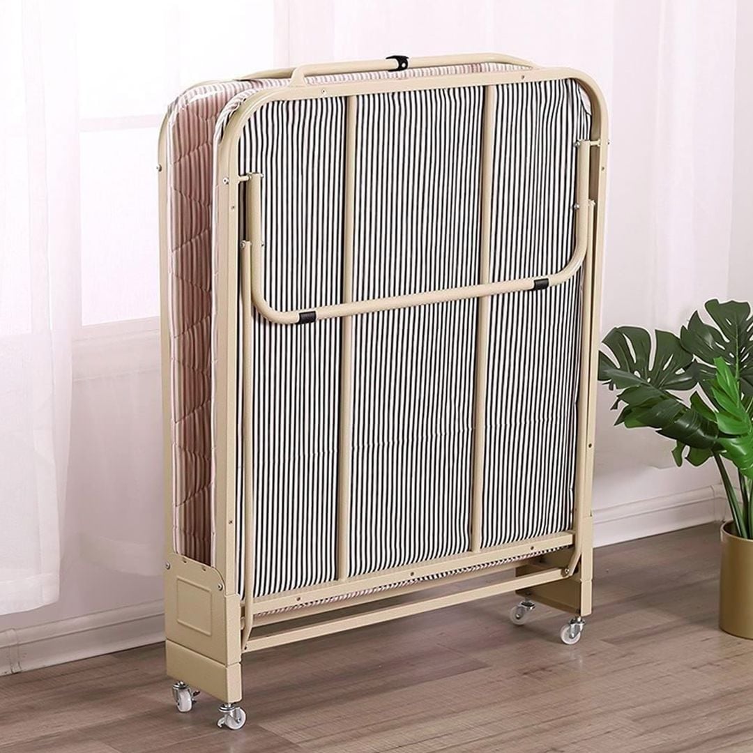 سرير قابل للطي مع فرشة مدمجة - 7