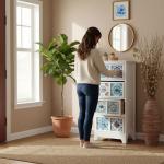 خزانة جانبية خشبية بتصميم فسيفسائي - 5