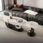 طقم طاولات وسط بيضاوية بتصميم فاخر - 2