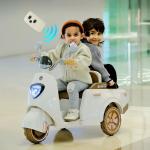 دراجة فيسبا كهربائية للاطفال بمقعد خلفي - 12