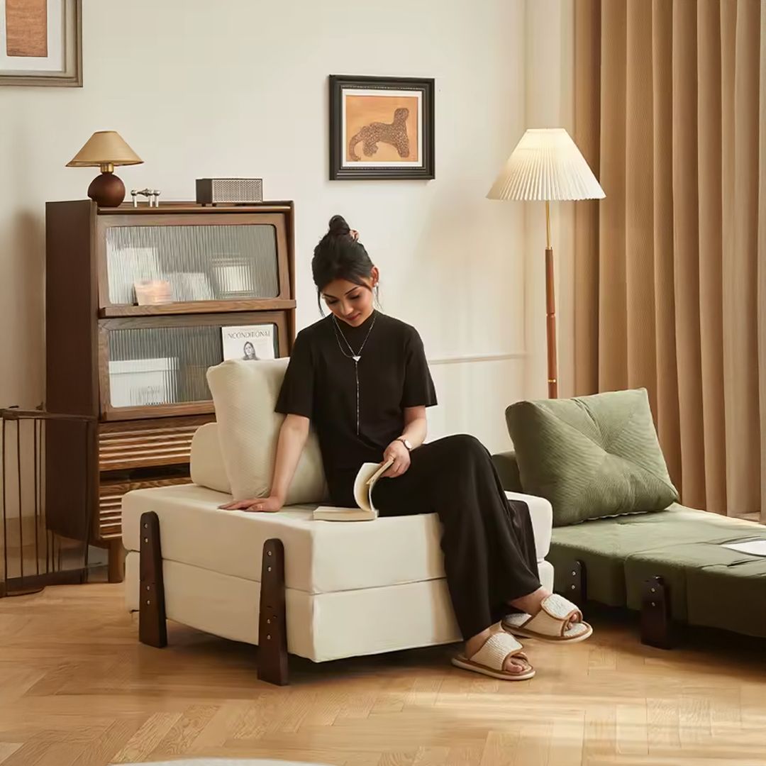 كرسي و سرير أرضي بأرجل خشبية - 9