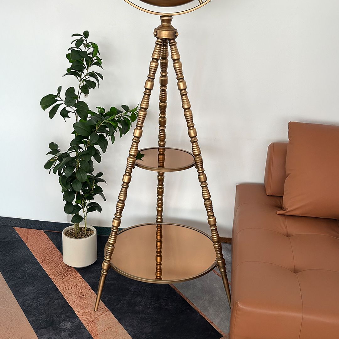 Luxury floor gear clock with metal decorative shelves product thumbnail 7