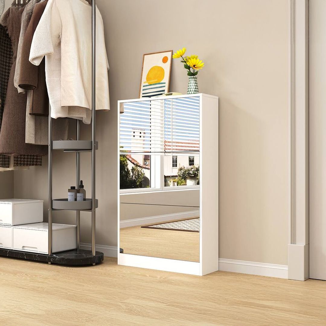 خزانة تنظيم الأحذية العصرية بمرآة - 15