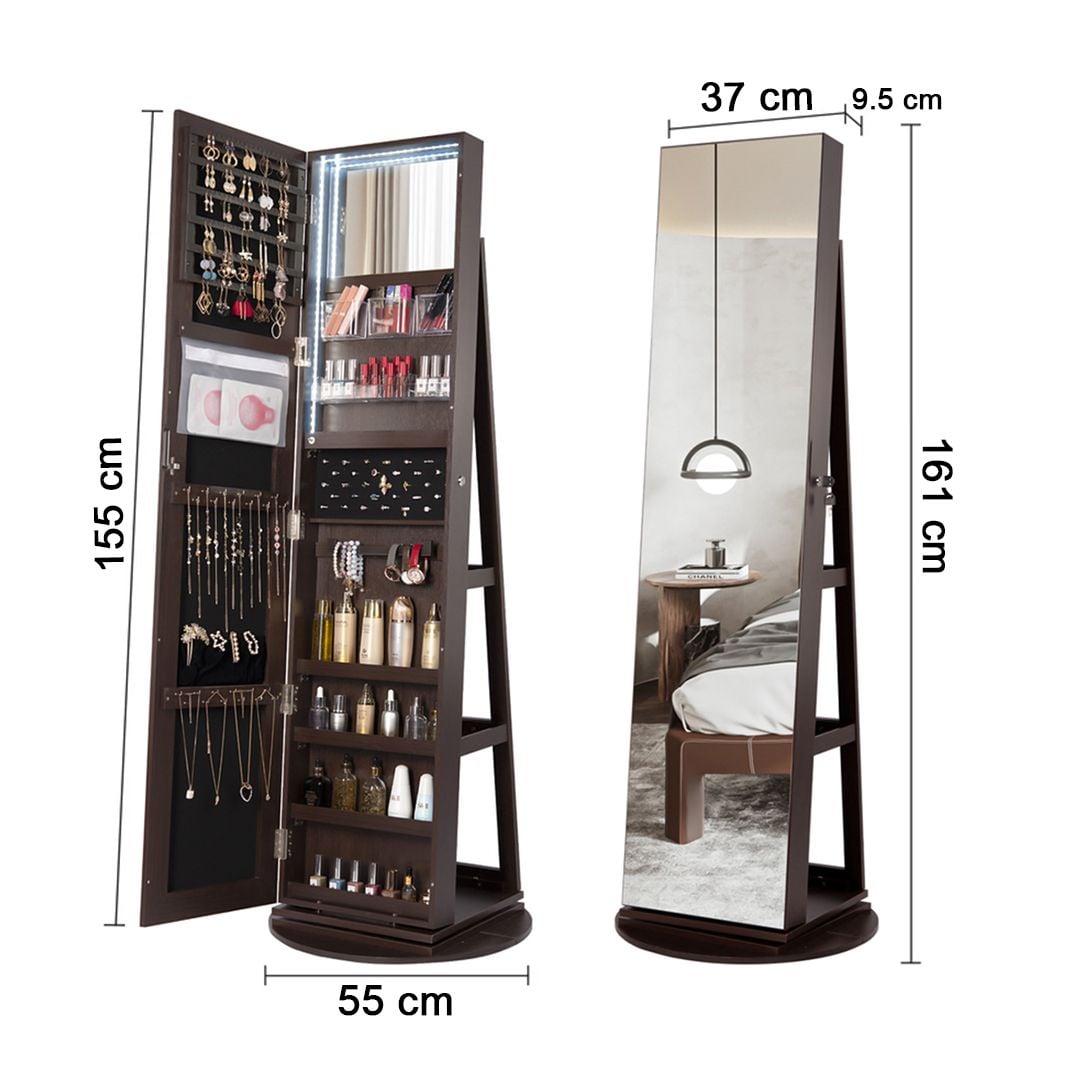 Mirror with lighted jewelry cabinet product thumbnail 15