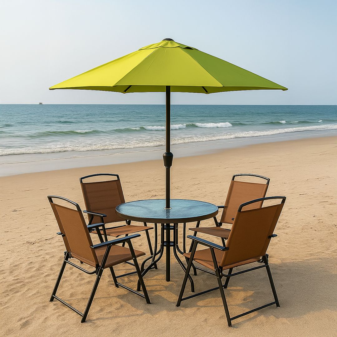 طقم جلوس خارجي مع مظلة - 1