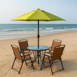 طقم جلوس خارجي مع مظلة - 2