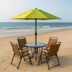 طقم جلوس خارجي مع مظلة - 1