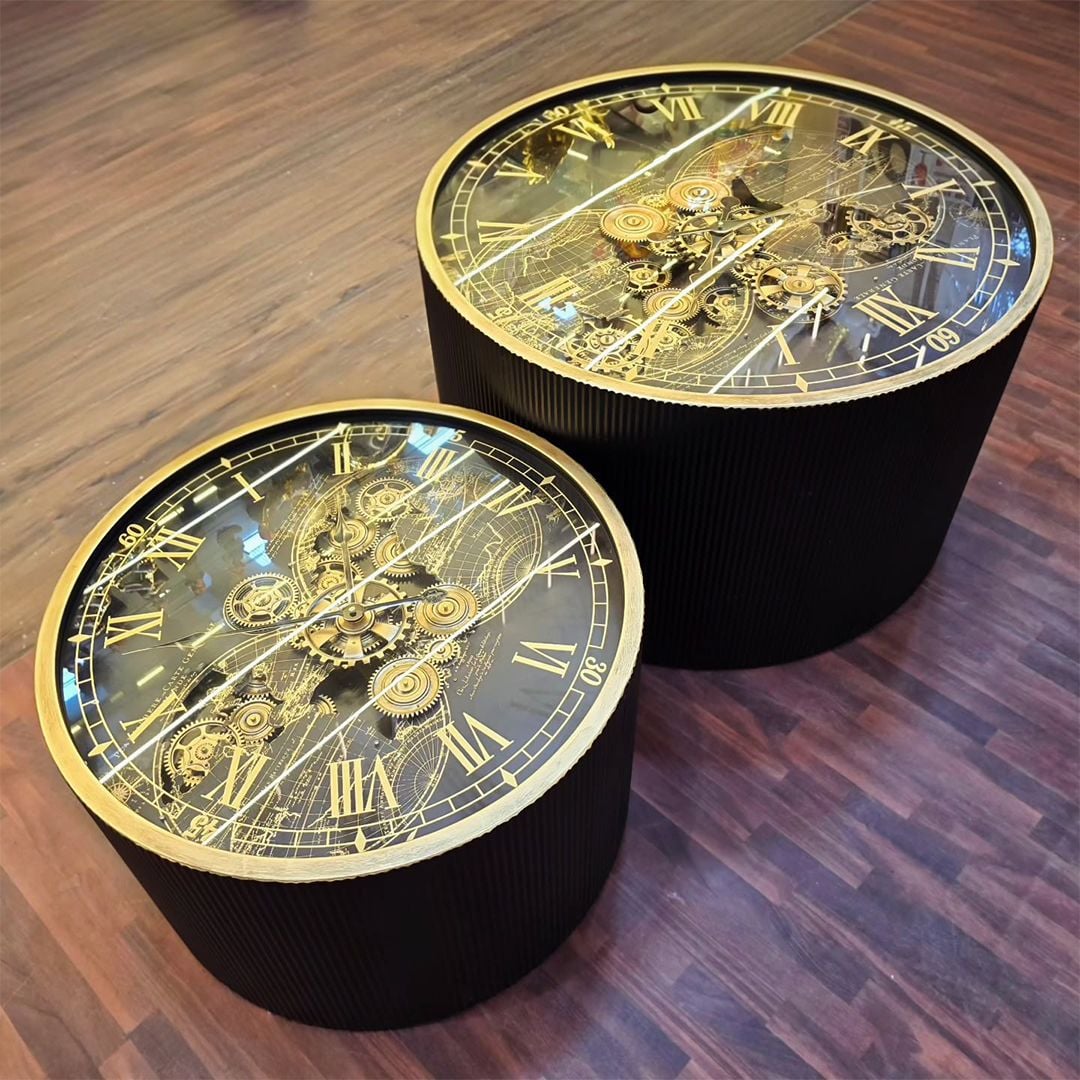 طقم طاولات بتصميم تروس ساعة فني فاخر - 7