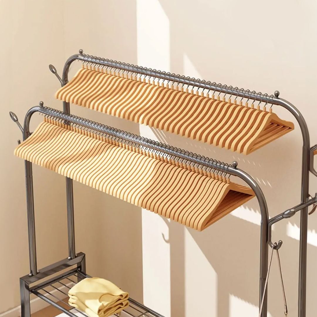 Clothes Hanging Stand with Shelves 140 CM product thumbnail 9