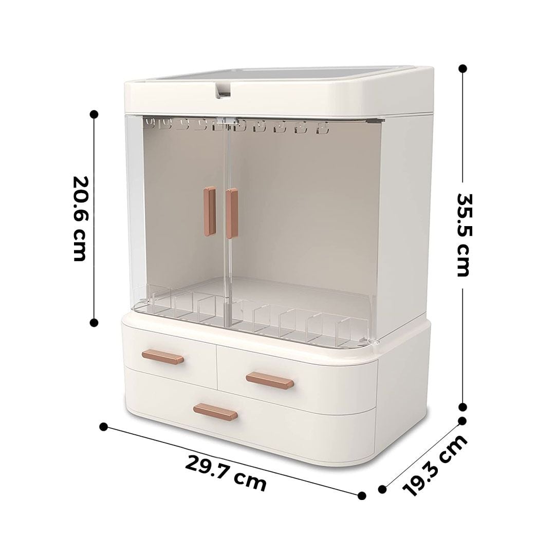 Makeup organizer with lighted mirror product thumbnail 12