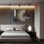 ساعة حائط دائرية مع صورة جدارية - 9