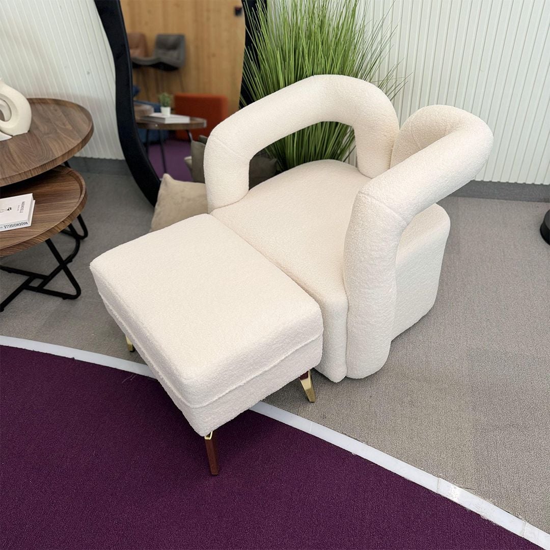 Velvet Chair with Footrest product thumbnail 4