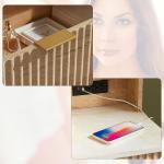 تسريحة خشبية مع مرآة مضيئة وخزانة جانبية - 8