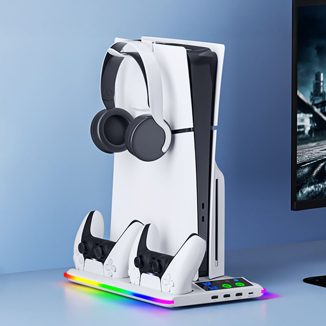 قاعدة تبريد و شحن بإضاءة RGB لجهاز PS5 - 12