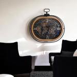 ساعة حائط تروس معدنية بتصميم خريطة العالم - 9