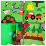 لوحة تعليمية من اللباد للأطفال بنمط حيوانات المزرعة - 7