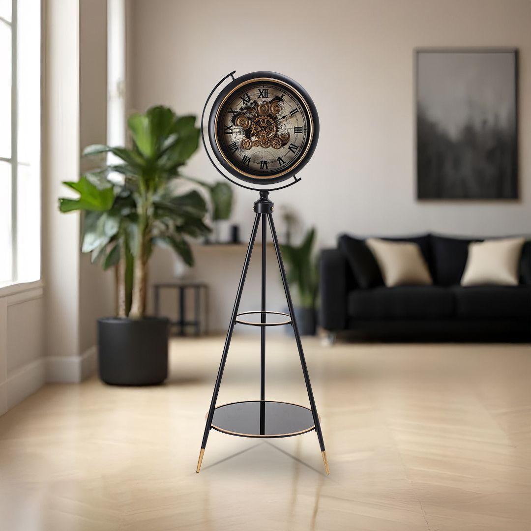 ساعة أرضية بتصميم تروس فني فاخر - 5