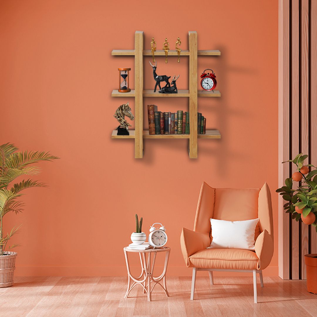 Geometric Design Wooden Wall Shelves product thumbnail 12