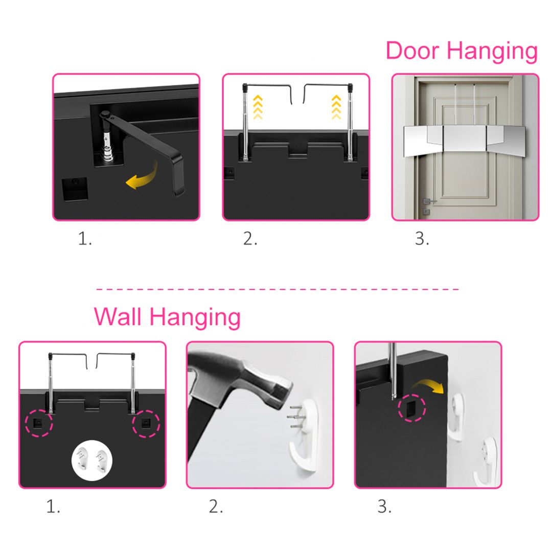 مرآة ثلاثية الجوانب قابلة للطي والتعليق - 10