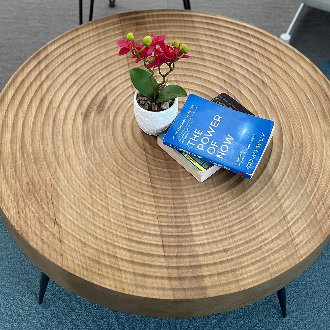 Round Coffee Table Set with Rustic Design product thumbnail 9