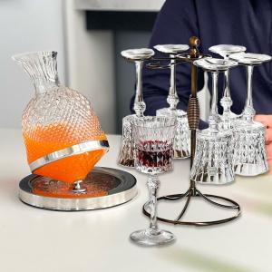 طقم تقديم كريستال مع ستاند للكؤوس - 2