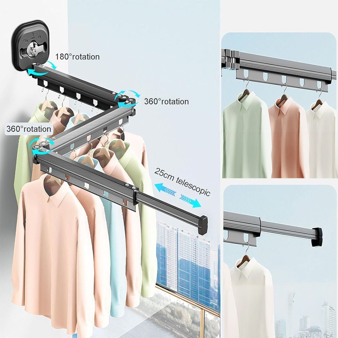 منشر معدني لتعليق الملابس قابل للطي - 8