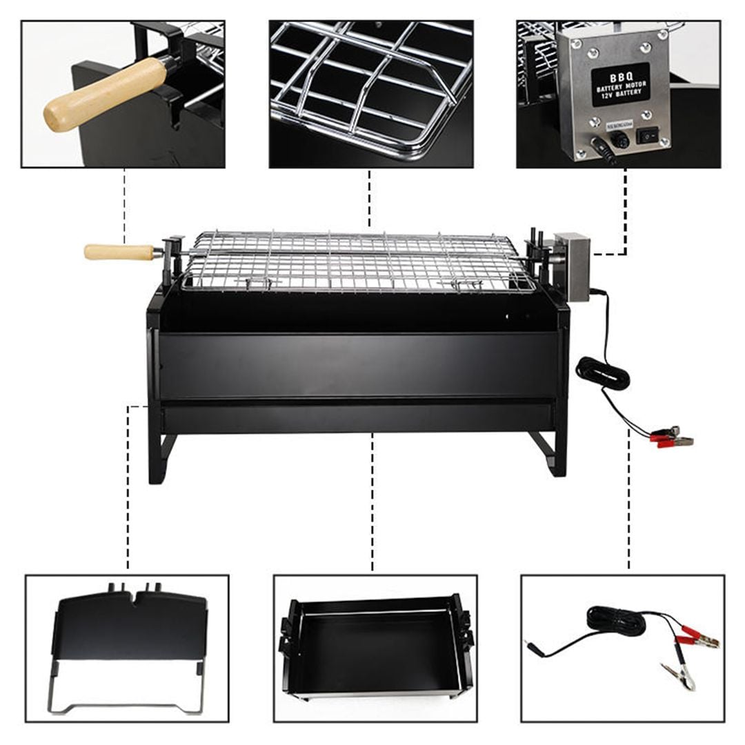 باربكيو محمول مع مشبك قابل للدوران - 10