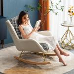 كرسي هزاز جلد فاخر مع مسند قدم - 6